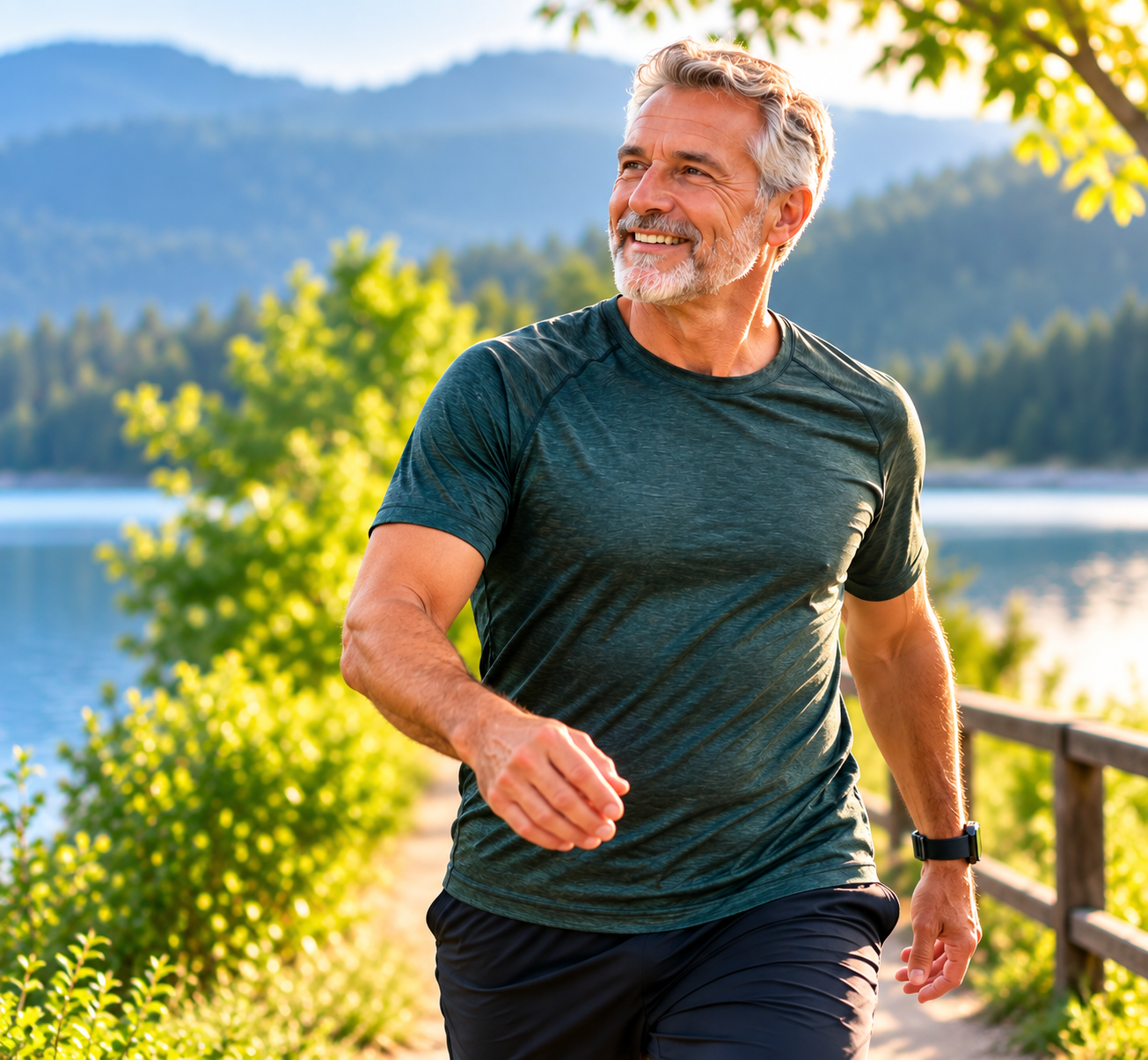 Mature man enjoying an active outdoor lifestyle